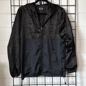 Rook Brand Lightweight Full Zip Windbreaker Jacket‎ Mens S Black Packable